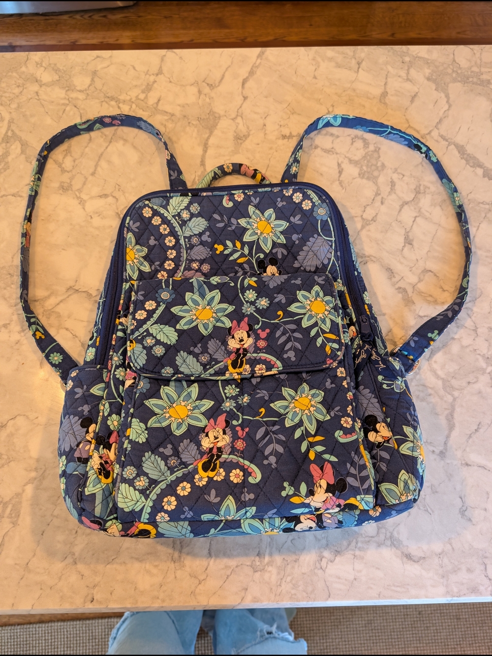 Vera Bradley Disney Navy Floral Backpack with Mini Mouse